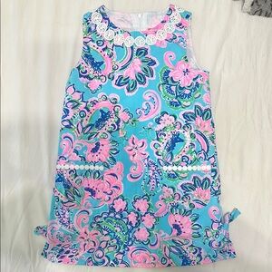 Lilly Pulitzer Pink and Blue Ruffled A-line Dress